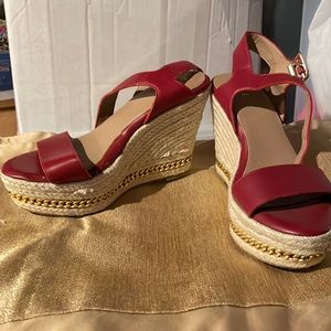 GILI Red Espadrille Wedge